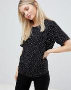 Jdy Run Printed Boxy Top - Black