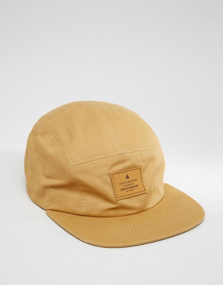 Asos 5 Panel Cap In Tan - Tan