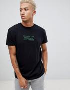 Night Addict Collecting Embroidered T-shirt - Black