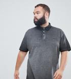 Replika Plus Short Sleeve Pique Polo Shirt In Faded Black