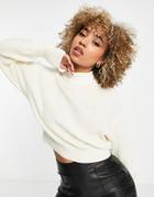 Na-kd High Neck Knit Sweater In Off-white