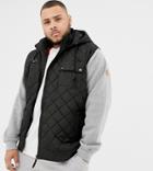 Duke King Size Hooded Quilted Jacket With Jersey Sleeves - Gray