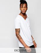 Unplugged Museum T-shirt With Drape Front - White