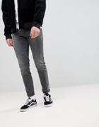 Asos Design Skinny Jeans In Vintage Washed Black