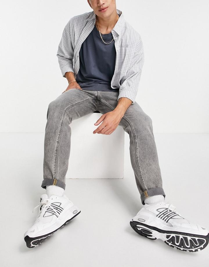 Asos Design Slim Jeans In Washed Gray-grey