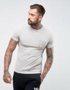 Asos T-shirt With Pocket In Linen Mix In Beige - Beige