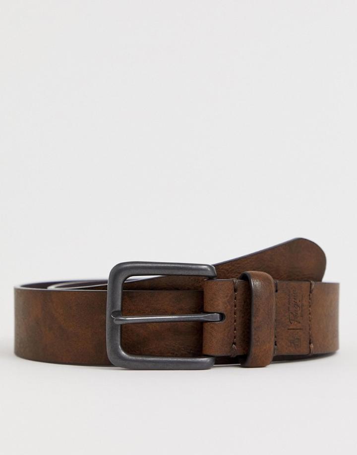 Original Penguin Jeans Leather Belt In Tan - Tan