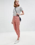 Asos Tailored Linen Cigarette Pants - Pink