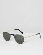 Le Specs Hot Stuff Edition Aviator Sunglasses In Gold - Gold