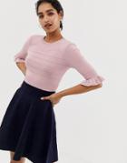 Ted Baker Dyana Frill Knitted Dress-pink