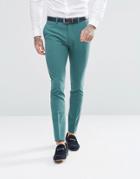 Asos Super Skinny Fit Suit Pants In Peacock Green - Green