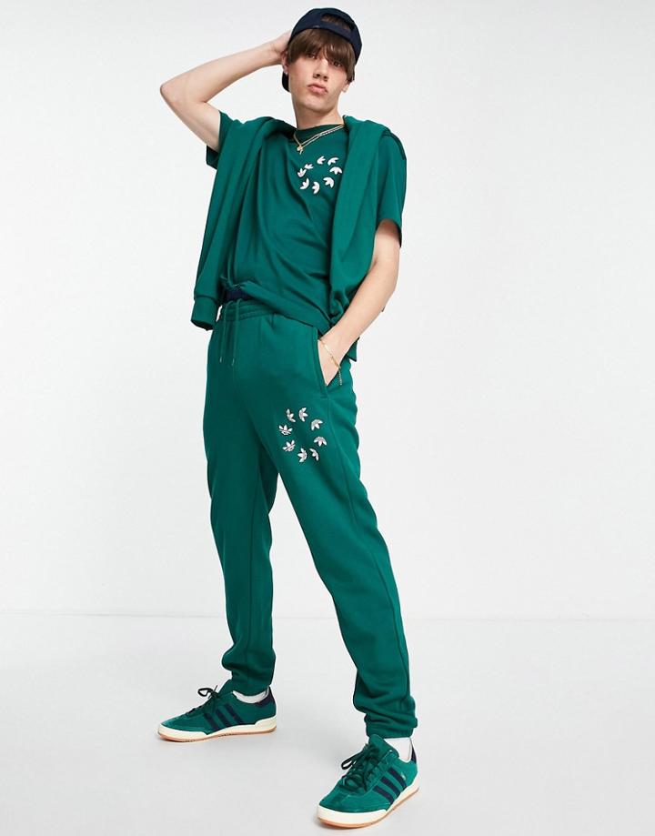 Adidas Originals Adicolor Bold Logo Sweatpants In Collegiate Green