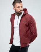 Fred Perry Brentham Hooded Jacket In Burgundy - Red