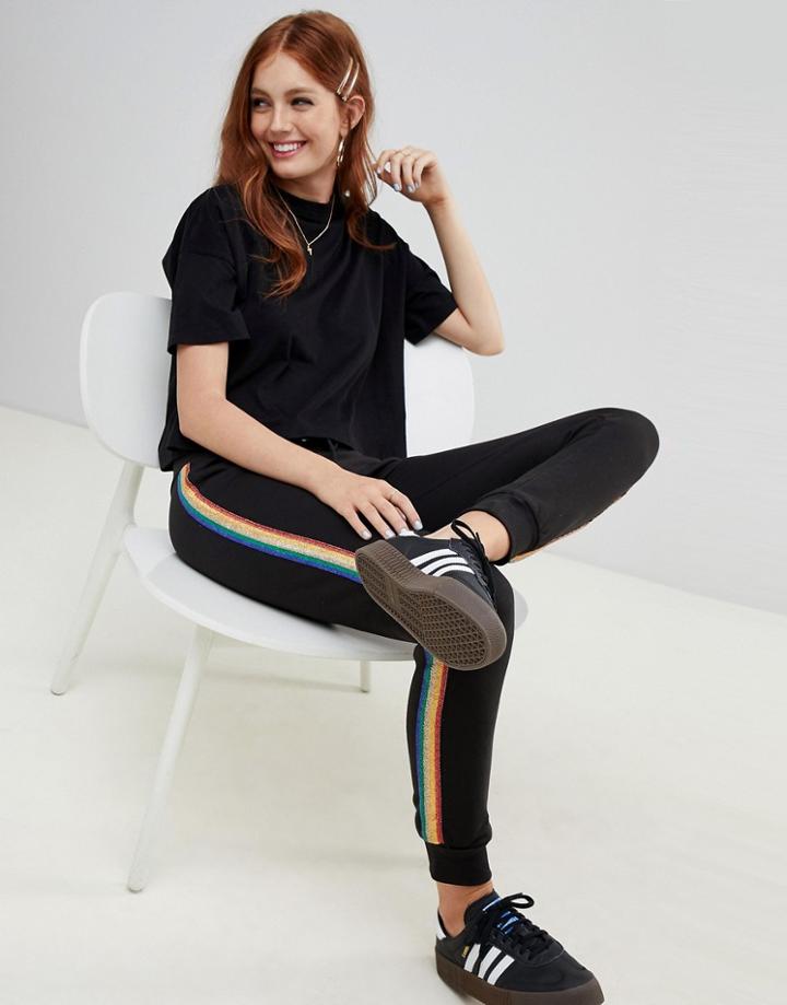New Look Rainbow Tipping Jogger - Black