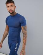 Asos 4505 Muscle T-shirt In 2 Tone Jersey - Blue