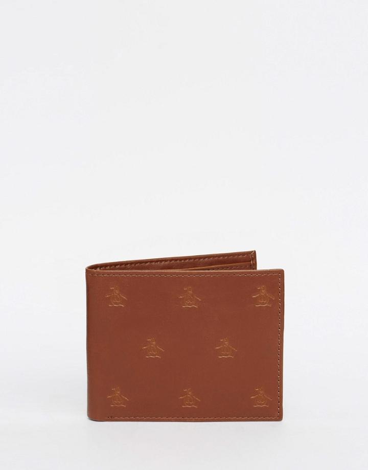 Original Penguin Embossed Penguin Wallet - Tan