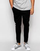 Solid Joggers With Drawstring Waist - Black