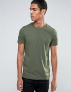 Asos T-shirt With Crew Neck In Green - Green