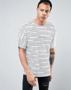 Cheap Monday Icon Edge T-shirt Tron Stripe - White