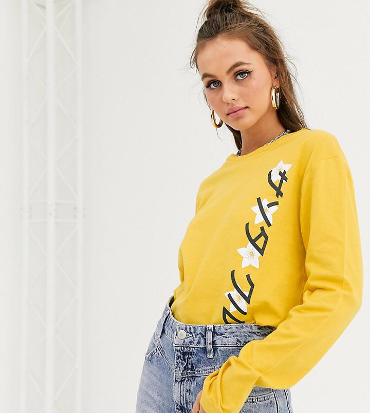 Santa Cruz Japanese Blossom Strip Long Sleeve T-shirt In Yellow