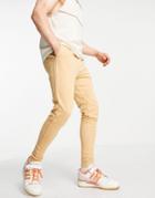 Asos Design Organic Skinny Sweatpants In Beige - Part Of A Set-neutral