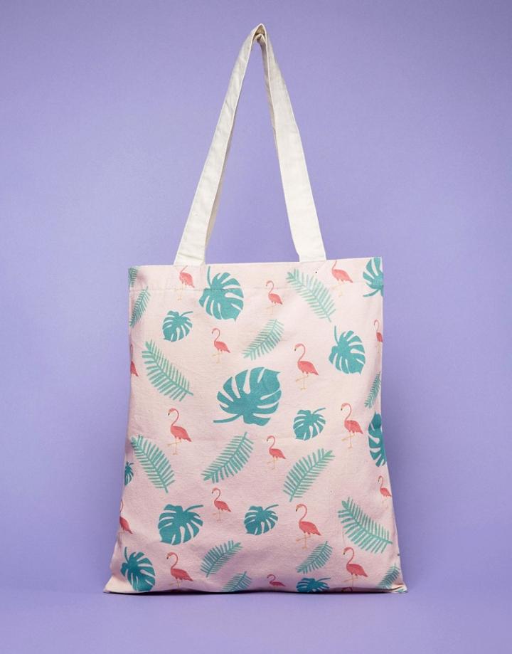 Blank Canvas Flamingo Tote Bag - Multi