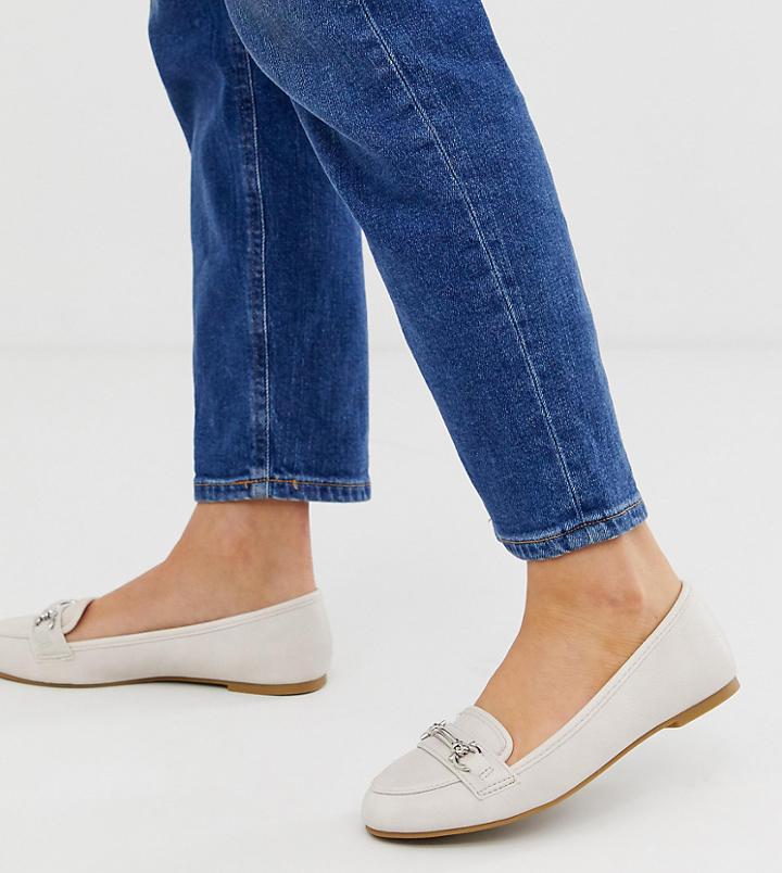 New Look Bar Detail Loafer In Off White-cream