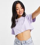 Asos Design Petite Super Crop T-shirt In Lilac-purple