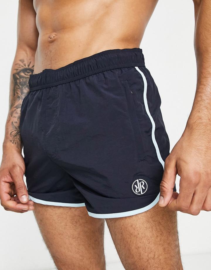 River Island Runner Shorts In Navy