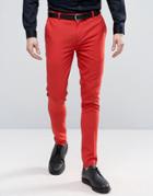 Asos Super Skinny Pant In Red - Red