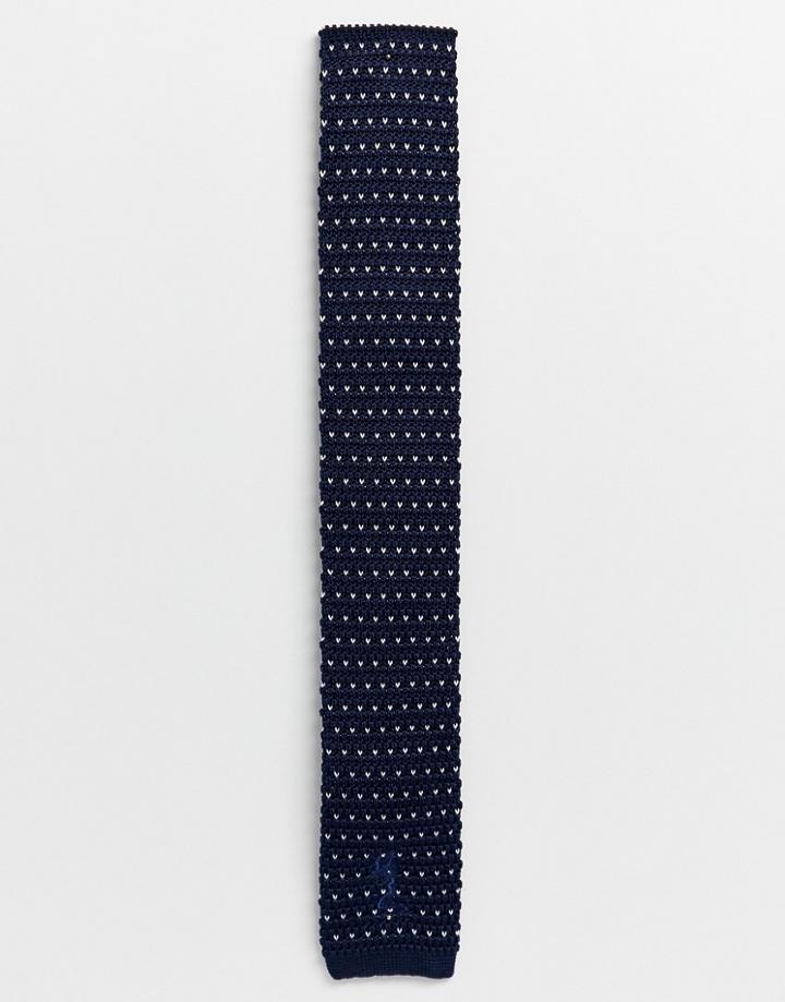 Religion Wedding Knitted Tie In Polka Dot - Navy