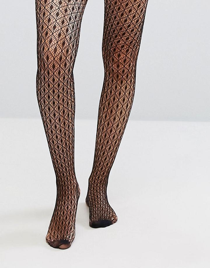 Jonathan Aston Geo Net Black Tights - Black