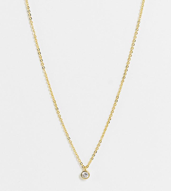 Designb London Necklace With Crystal Pendant In Gold Plate