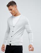 Burton Menswear Cardigan In Gray - Gray