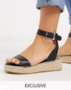 South Beach Two Part Espadrilles In Black