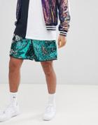 Asos Design Festival Slim Shorts In Green Sequins - Green