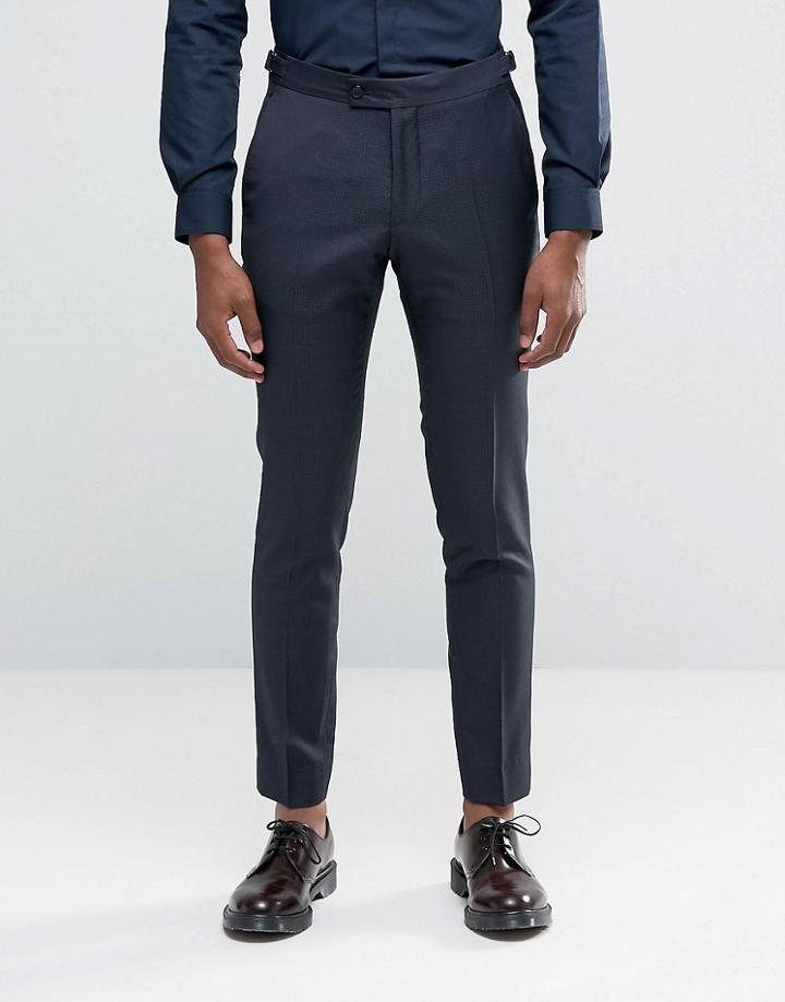 Hart Hollywood By Nick Hart Slim Suit Pants In Texture - Navy