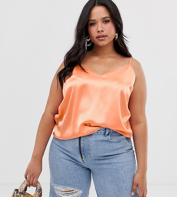 Asos Design Curve Satin Cami-orange