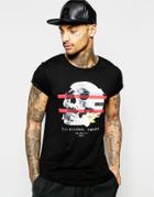 Asos T-shirt With Glitchy Skull Print - Black