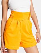 Unique21 High Rise Tailored Shorts In Mango - Part Of A Set-orange