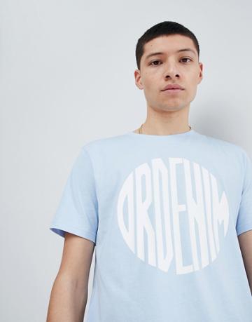 Dr Denim Patrick Logo T-shirt Blue Sphere - Beige