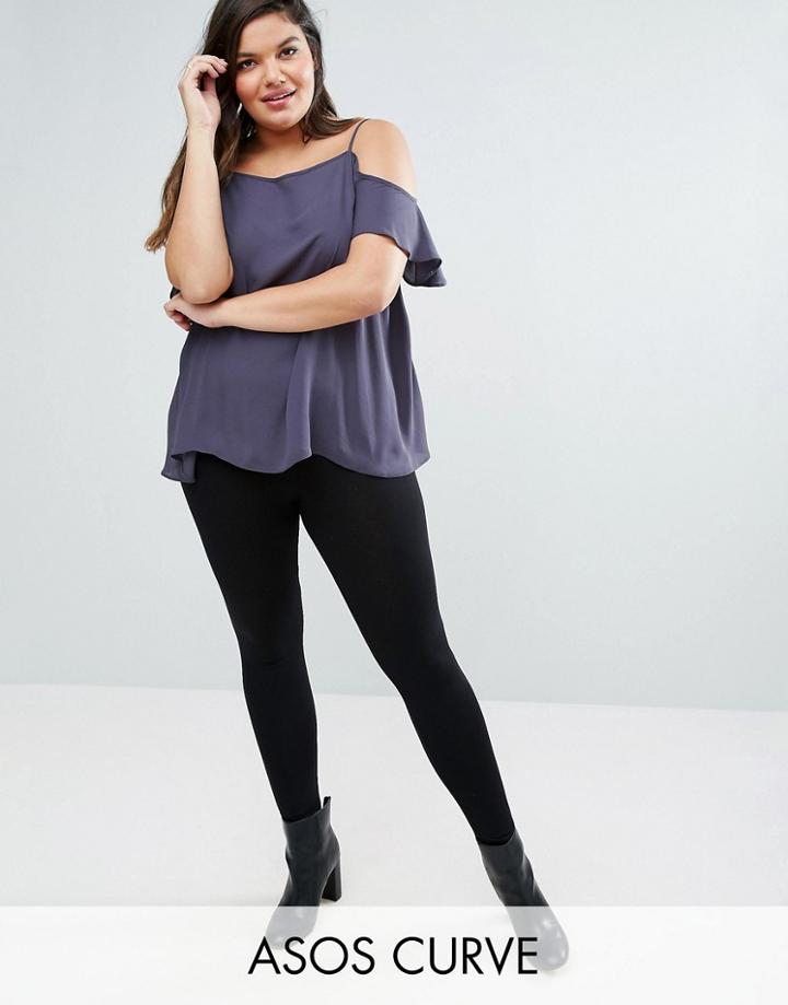 Asos Curve Legging With Deep Waistband - Black