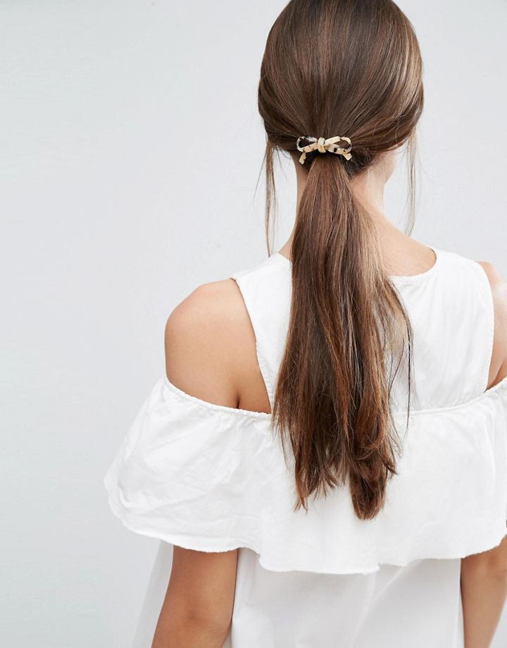 Orelia Taupe Bow Hair Tie - Brown