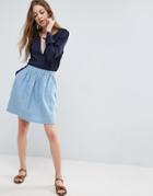 See U Soon Denim Chambre Skater Skirt - Blue