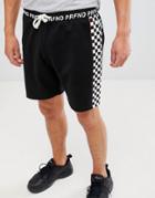Profound Aesthetic Shorts With Checkerboard Panel In Black - Black
