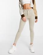 Topshop Jamie Recycled Cotton Blend Jean In Sand-neutral