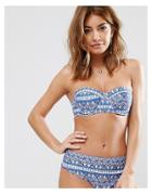 Boohoo Mosaic Underwired Bikini Top - Multi