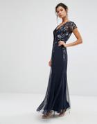 Frock And Frill Embellished Maxi Dress - Navy
