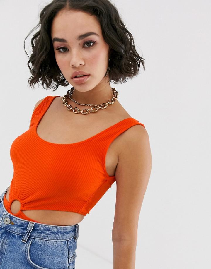 Bershka Ring Front Body In Orange