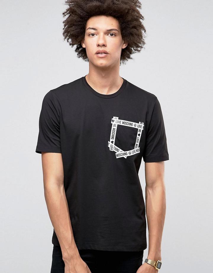 Love Moschino Taped Pocket T-shirt - Black